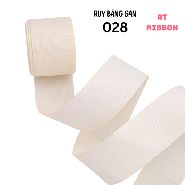 ruy băng gân 2 mặt tone trắng đen