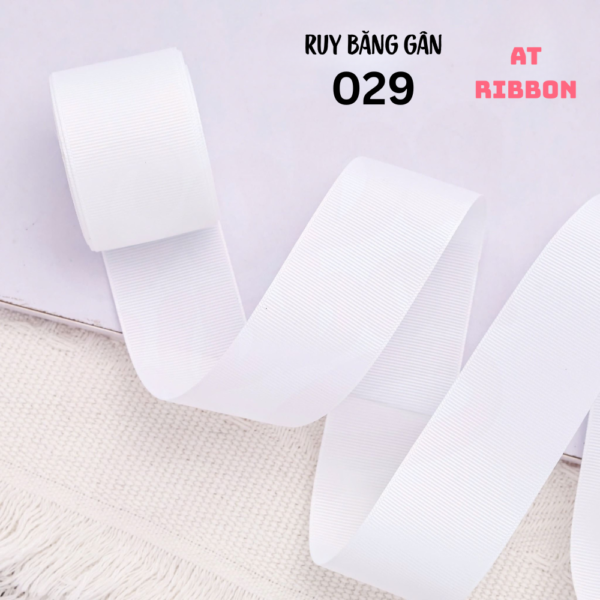 ruy băng gân 2 mặt tone trắng đen