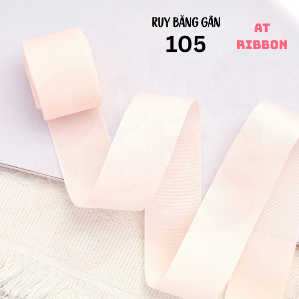 dây ruy băng gân 2 mặt tone Hồng Pastel