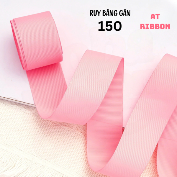 dây ruy băng gân 2 mặt tone hồng