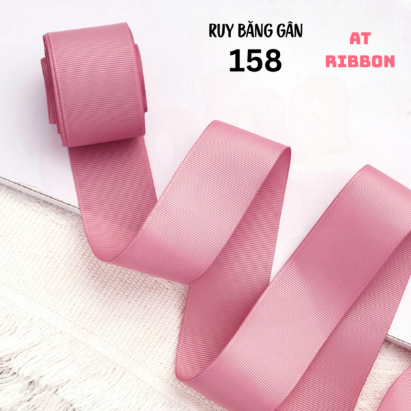 dây ruy băng gân 2 mặt tone Hồng Pastel
