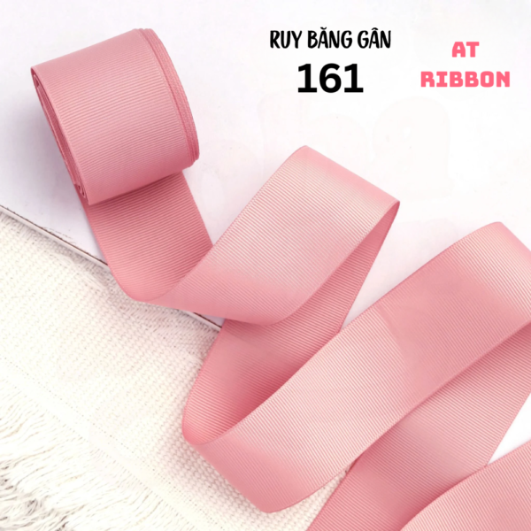 dây ruy băng gân 2 mặt tone Hồng Pastel