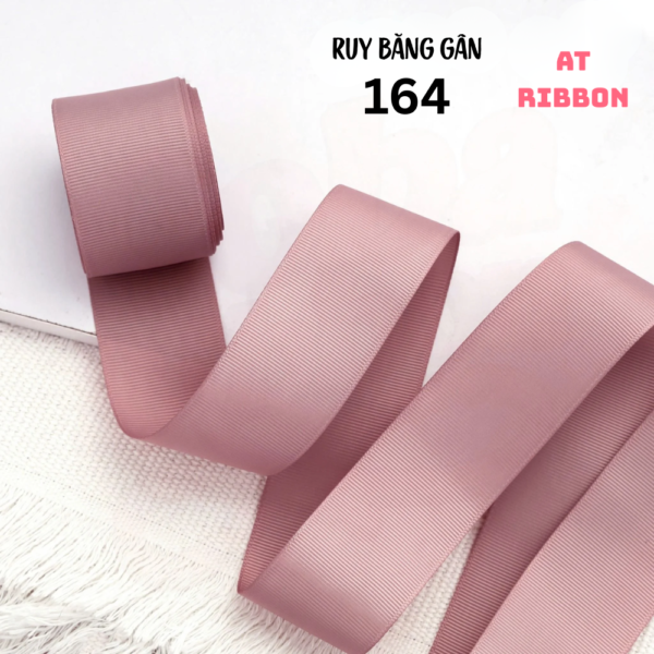dây ruy băng gân 2 mặt tone Hồng Pastel