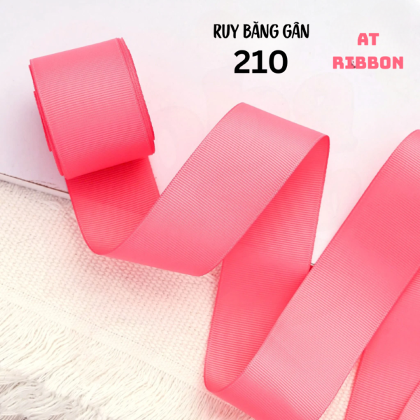 dây ruy băng gân 2 mặt tone Hồng Pastel